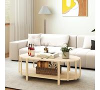 Ejoyous Table Centrale, Table Basse Multifonctionnelle avec Espace de Rangement intégré, Artisanat Exquis pour Hôtel (Couleur du Bois)