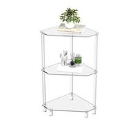 Ejoyous Table d'angle en Acrylique, Table D'appoint Triangulaire, D'appoint étroite à 3 Niveaux avec Bords Arrondis pour Salon, Chambre à Coucher, Salle de Bain, Couloir