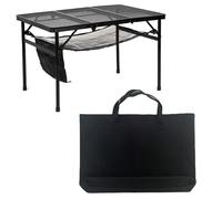 Ejoyous Table Pliante, Table de Camping Portable à Trois Volets en Aluminium, Hauteur Réglable pour Pique-Nique et Activités de Plein Air (Pliante avec Sac en Filet et Sac de)