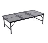 Ejoyous Table Pliante, Table de Camping Portable à Trois Volets en Aluminium, Hauteur Réglable pour Pique-Nique et Activités de Plein Air (Pliante)