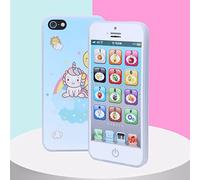 Ejoyous Téléphone d'apprentissage de l'anglais Respectueux de l'environnement, Téléphone d'apprentissage pour Enfants, simulé pour Garçons et Filles, 2, 3, 4, 5 (White)