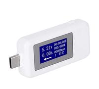 Ejoyous Testeur de Type C Testeur USB Voltmètre Numérique en Alliage d'aluminium 4 V à 30 V 0 à 5,1 A 0 à 155 W Compteur Bidirectionnel avec Groupes de Données pour les Utilisateurs Techniques de
