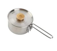 Ejoyous Théière de Camping Bouilloire de Camping en Acier Inoxydable 1L avec Couvercle et Poignée Amovible Bec Verseur Facile Conception Pliante pour Randonnée Pique-nique Pêche Utilisation en -car