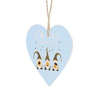 Ejoyous Tranches de Cœur en contreplaqué de Cœur d'amour en Bois avec Motif d'abeille, Décorations de Mariage Légères pour Bricolage, Artisanat, Décoration de Fête, étiquettes, Couronnes (BLUE)