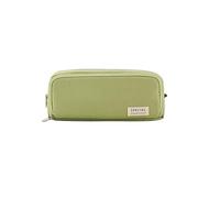 Ejoyous Trousse à Crayons en Tissu Oxford, Grande capacité, Fermeture éclair, 21 X 5 X 9 Cm, Rangement Double Couche avec Poche en Filet pour l'école, le Bureau, la Maison, les étudiants, les (GREEN)