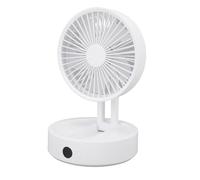Ejoyous Ventilateur de Bureau Pliable, ABS Durable, Ventilateur de Table Réglable à 3 Vitesses avec Batterie de 4000 MAh, Idéal pour la Maison, le Bureau et le Camping (WHITE)