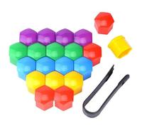 Ejoyous Vis de Roue de Voiture de 17 Mm, écrou de Pneu, Capuchon de Protection Décoratif argenté, Ensemble de Couvercles Durables pour Boulons de Roue de 17 à 21 Mm, Convient à la Plupart des