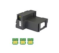 EJPPDHCO Réservoir d'entretien d'encre et Puce T04D100 T04D1 for L6170 L6190 L6191 L6171 L6160 L6161 L6168 L6178 L6198 L14150 Boîte d'encre usagée(1 Tank 3 Chip)