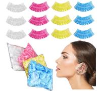 EJRUP 100 Pièces Protecteurs d'oreille Jetables,Protection Cache Oreilles,Claire Transparent Plastique Étanche Protection Cache-Oreilles,pour Teinture des Cheveux, Douche, Bain, Spa