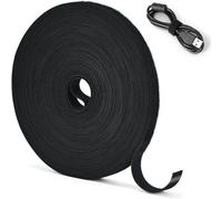 EJRUP 15M Attache Cable, 10 mm Sangle Cable,Reutilisables Nylon,Attache Cable Serre-câbles Electriques,Sangle de Fixation à Crochet et Boucle,Pour à La Maison et Au Bureau