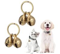 EJRUP 2 Pcs Clochette Chien Chasse, Grelot pour Chien et Chat, Cloches pour Collier, Clochettes en Métal Vintage pour Animaux de Compagnie