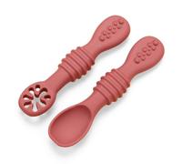 EJRUP 2 PCS Cuillères d'apprentissage pour Enfants et Bébé,Couverts Bébé, Dès 3 Mois,Pré-cuillères en Silicone,Manche Ergonomique,Idéale pour Diversification Alimentaire et Autonomie