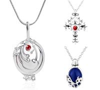 EJRUP 3Stück The Vampire Halskette Schmuckset Elena Gilbert Öffnung Eisenkraut Medaillon Katherine Saphir Kristall Halsketten, Halskette für Fans Cosplay Modeschmuck