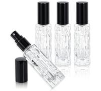 EJRUP 4 Pièces Vaporisateur Parfum Rechargeable 10ml, Atomiseur de Sac Portable, Flacon Parfum Vide de Voyage, Petit Recharge Fiole de Poche,Mini Flacon Spray Vide Verre(Argenté)