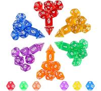 EJRUP 42 Pièces Polyédrique Jeu de Dice Réutilisable Jeux de Table dés,Dés Polyédriques,pour Dungeons and Dragons, Pathfinder, DND, RPG, MTG, dés jdr, Jeu de Role