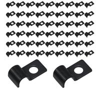 EJRUP 50 Pièces Fixation Grillage Rigide Sur Mur 2mm Attache Grillage Rigide Galvanisé Colliers de Serrage en U à Trou Unique Fixation Murale Grillage Rigide Câble Tuyaux d'eau Installation