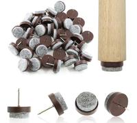 EJRUP 60 Pièces Patins à Vis en Feutre,Ø 20mm Patins pour Chaises,Clous Patins de Meuble,Ronds Patins Chaises a Clouer Tampon Chaise Feutre,pour Chaises de Meuble Protecteurs de Pieds de Table(Marron)