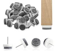 EJRUP 60 Pièces Patins à Vis en Feutre,Ø 20mm Patins pour Chaises,Clous Patins de Meuble,Ronds Patins Chaises a Clouer Tampon Chaise Feutre,pour Chaises de Meuble Protecteurs de Pieds de Table(Blanc)