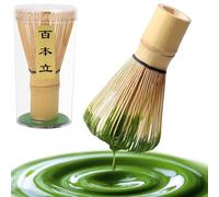 EJRUP Fouet Matcha en Bambou Naturel, Kit de Démarrage Traditionnel pour Matcha,Matcha kit ceremonie Japonais,Outils de Fabrication de Balais Pour la Cérémonie du Thé Japonaise,100 Dents
