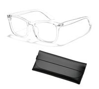 EJRUP Lunette Anti Lumiere Bleue, Lunette Transparente Homme, Lunette De Repos, Lunette Gaming D'Ordinateur Monture, Comprend Un Étui À Lunettes Noir, Idéales Pour Gaming, Blanc Translucide