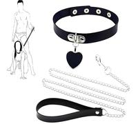 EJRUP Punk Choker Ajustable Collier Ras Du Cou en Cuir PU Noir avec Chaîne Collier Ras Du Cou avec Anneau en O pour Homme Femmes Collier Ras Du Cou Gothique pour Halloween Cosplay Saint-Valentin