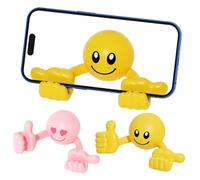 EJRUP Support Telephone Bureau Drole, 2x Supports de Téléphone, avec Smiley et Pouce, 360° Porte Smartphone Ajustable pour iPhone et Android Phone