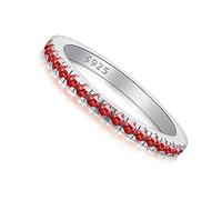 EjszaKod Bagues d'éternité en argent sterling 925 avec zircones cubiques - Empilables - Diamants étincelants 5A - Superbe bijou de fiançailles, 10, Métal, Sphène