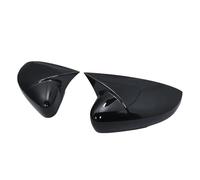 EJUOYO Boîtier Rétroviseur 2 Pièces Côté Rétroviseur Aile Couvercle Casquettes Garniture Coque Style Corne Boeuf Extérieur pour Polo pour MK5 6R 6C 2009-2014 2015 2016 2017(Glossy Black)
