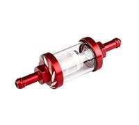 EJUOYO Filtre à air Filtre à Essence intérieur Universel pour Moto, Tuyau Blanc en Aluminium, filtres à Essence et à Carburant pour Moto Filtre à Huile Remplacement(Red)