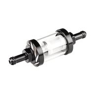 EJUOYO Filtre à air Filtre à Essence intérieur Universel pour Moto, Tuyau Blanc en Aluminium, filtres à Essence et à Carburant pour Moto Filtre à Huile Remplacement(Black)