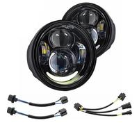 EJUOYO Motorcycle Off-Road Lights Convient pour Harley FXDF, Dyna Fat Bob, 4,5 Pouces, Double Phare avec Feux de Jour, 4,65 Pouces, H4 Phare de Moto(2)