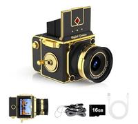 EJXHKNF Appareil photo numérique rétro - Mini caméra de poche compacte et portable 4K FHD 4K 64 MP avec mise au point automatique, petite caméra de poche compacte et portable, carte de 16 Go, cadeau