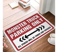 EJXN Bee Welcome Tiny Tapis de sol Monster Truck Parking Only - Décorations de porte d'entrée | Tapis de bain léger/extérieur pour porte d'entrée - Zone lavable en machine pour salle de bain Taille S