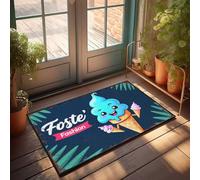EJXN Décorations de bienvenue printemps automne pour coureurs de porche à la maison Mode givrée : personnage de cône de crème glacée cool - Terrasse extérieure imperméable | Trucs moelleux et bon