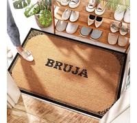 EJXN Hall Way Tapis en fibre de coco | Water Hog/Bruja - Sable et chaussure d'intérieur - Paillasson d'intérieur à profil bas et chaussure en caoutchouc (40 x 60 cm)