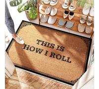EJXN Long tapis d'entrée avec envers en caoutchouc « This Is How I Roll » - Porte extérieure à ressort | Piste / Grand tapis d'extérieur pour porte d'entrée - Porte d'hortensia et extérieur (65 x 90
