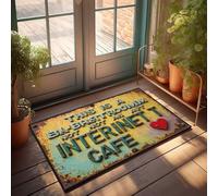 EJXN Moody Welcome Mat Rusty Sign Clarifies: This Is A Bathroom, Not An Internet Cafe! | Cool pour la chambre à coucher - Tapis antidérapant et amusant - Tapis d'extérieur lourd résistant au vent