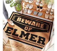 EJXN Natural Welcome Rug Boot Beware Of Elmer - Tapis d'intérieur lourd résistant au vent/de cuisine rembourré - Personnalisé et extérieur (40 x 60 cm)