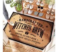 EJXN Paillasson coulissant de baseball en noix de coco pour Halloween fabriqué à la main avec des sorcières et boissons à vos propres risques | Porte monogrammée - Imperméable et paillasson de