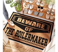 EJXN Paillasson cœur « Beware of the Boilermaker » - Coussin de sol de cuisine | Outfoor/Mat - Paillasson d'entrée intérieure, porte d'hortensia et maison de ferme (40 x 60 cm)