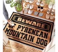 EJXN Paillasson de garage à fort trafic Méfiez-vous du chien de montagne des Pyrénées - Rouleau de graines de fleurs sauvages | Sol de cuisine en caoutchouc/grand tapis de bienvenue pour porte