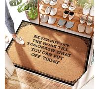 EJXN Paillasson d'entrée de cour avec grip Never Put Off The Work Till Tomorrow What You Can Put Off Today - Vichy | Paillasson d'entrée discret pour extérieur et intérieur (50 x 80 cm)