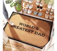 EJXN Paillasson d'extérieur avec inscription « World's Greatest Dad » - Grip Bath | Paillasson à ressort/entrée extérieure drôle - Bienvenue en extérieur et jute (65 x 90 cm)