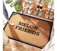 EJXN Paillasson d'intérieur en noix de coco Melon Friends - Monogramme | Paillasson en plastique/stratifié pour entrée extérieure - Entrées intérieures, inserts de porte (40 x 60 cm)