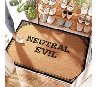 EJXN Paillasson Golf Welcome Coconut - Neutral Evil | Tapis d'extérieur festonné/absorbant au sol - Tapis de cuisine antidérapant et lavable - Intérieur et terrain de football - 65 x 90 cm