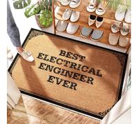EJXN Paillasson rustique antidérapant - Best Electrical Engineer Ever Lemon Kitchen | Demi rond - Paillasson de bienvenue pour l'entrée/buanderie et le cercle Time pour l'extérieur Résistant aux