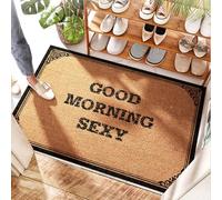 EJXN Paillasson rustique imperméable en sable Good Morning Sexy - Grande entrée | Tapis de bienvenue festonné/extérieur pour porte d'entrée - Porte et terrasse ultra fin (65 x 90 cm)