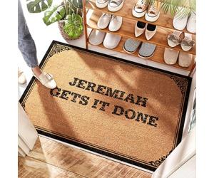 EJXN Paillasson rustique Off Jeremiah Gets It Done - Cuisine en mousse | tambour/doux - Tapis de bienvenue amusant pour porte d'entrée, humide et extérieur (40 x 60 cm)