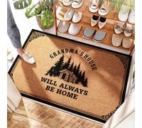 EJXN Paillasson rustique personnalisé avec inscription « Grandmas 's House Will Always Be Home » - Litière | Entrée intérieure/bienvenue au printemps - Paillasson extérieur drôle, lavable et (40 x 60