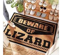 EJXN Restes Tapis d'entrée - Beware Of Lizard | Porte de restaurant/fibre de coco - Tapis de sol antidérapant en fibre de coco et ressort de porte, douche intérieure de douche (50 x 80 cm)